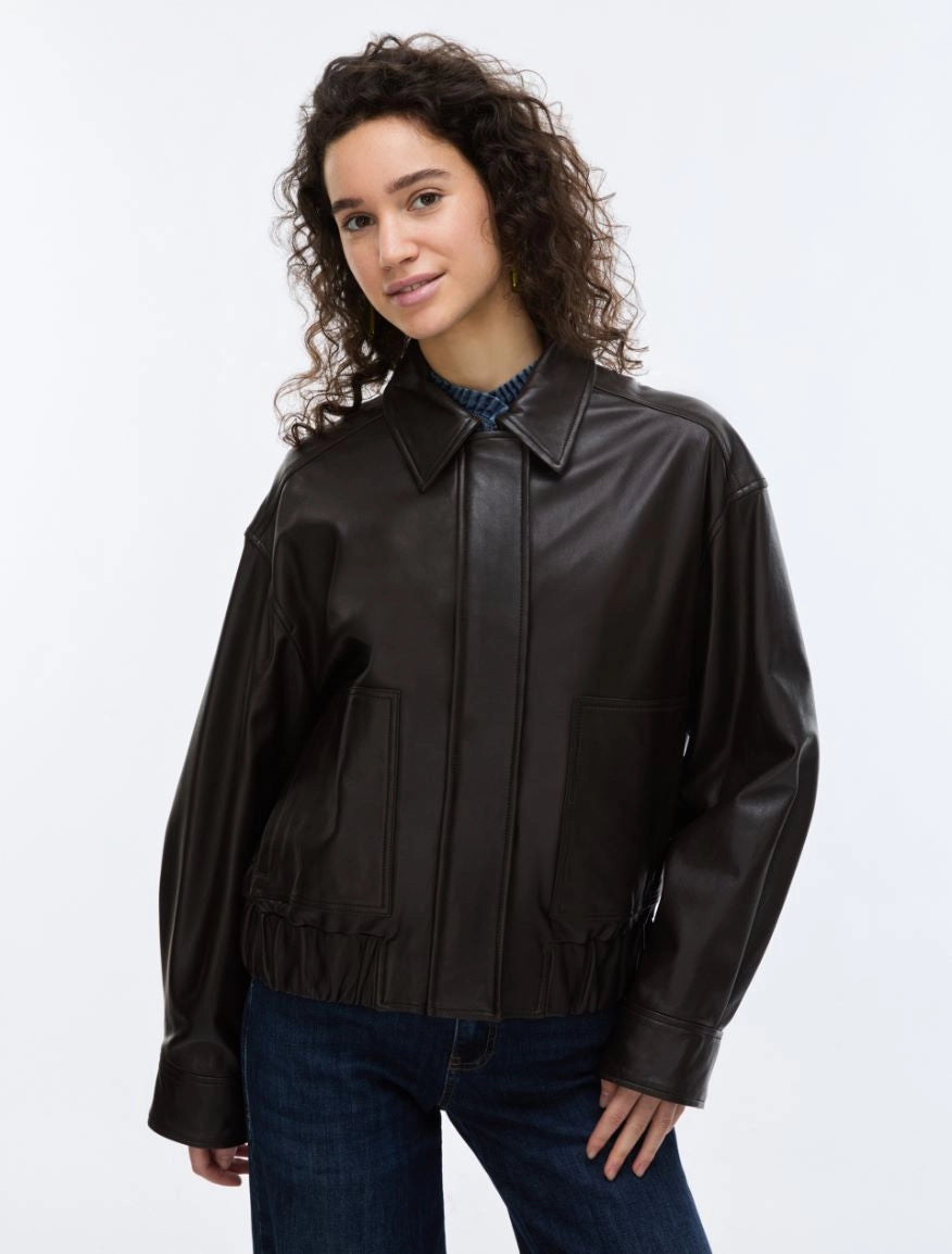 iBlues BOMBER IN PELLE Testa Di Moro