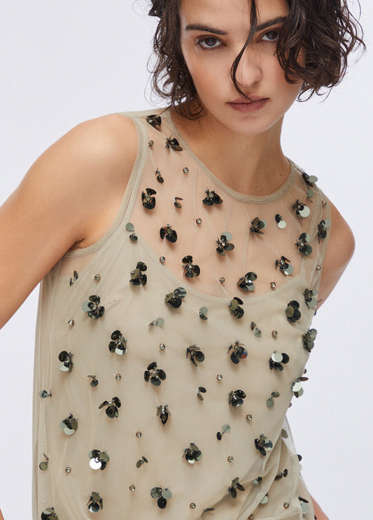 Liu Jo Top in tulle ricamato