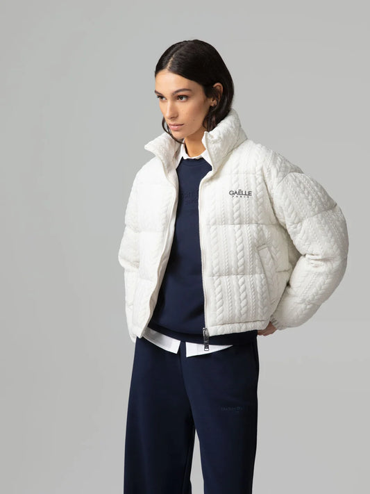 Gaelle Bomber in maglia con ricamo logo lato cuore
