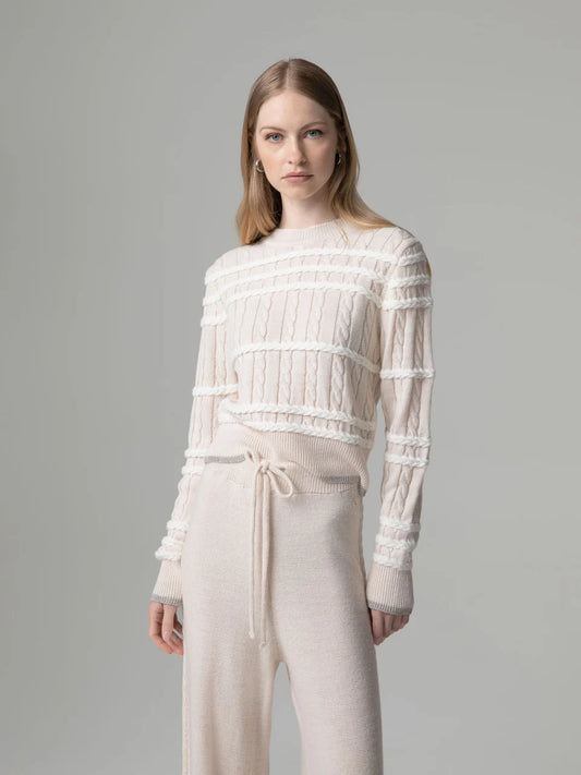 Gaelle Pullover con motivo a treccia e pendaglio logato sul retro
