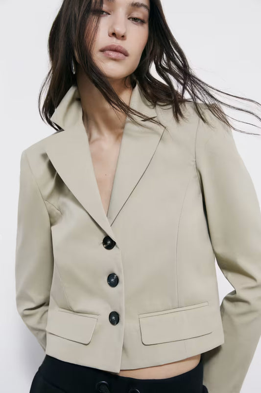 Patrizia Pepe Blazer cropped in cotone leggero