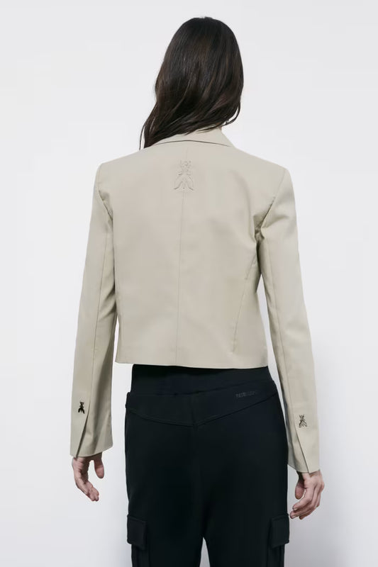 Patrizia Pepe Blazer cropped in cotone leggero