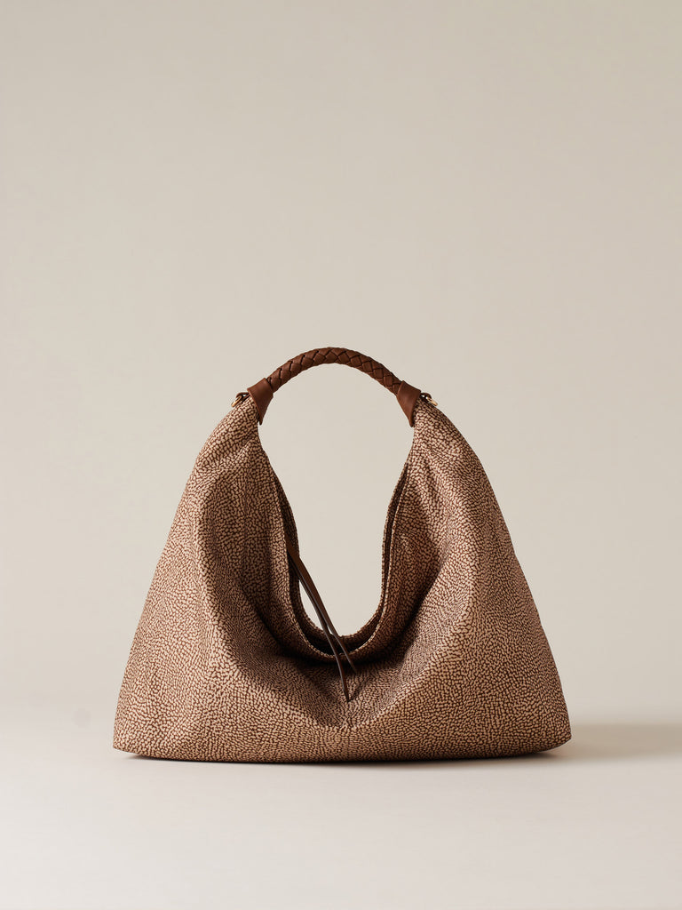 Borbonese PLIE BORSA HOBO MEDIUM beige