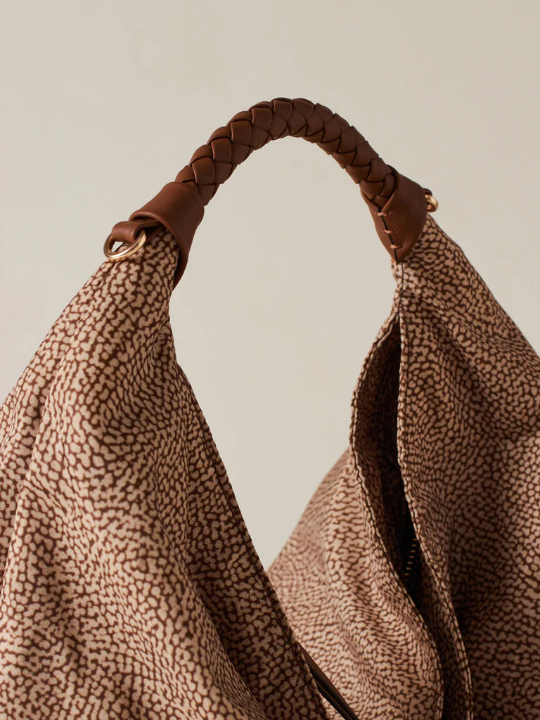Borbonese PLIE BORSA HOBO MEDIUM beige