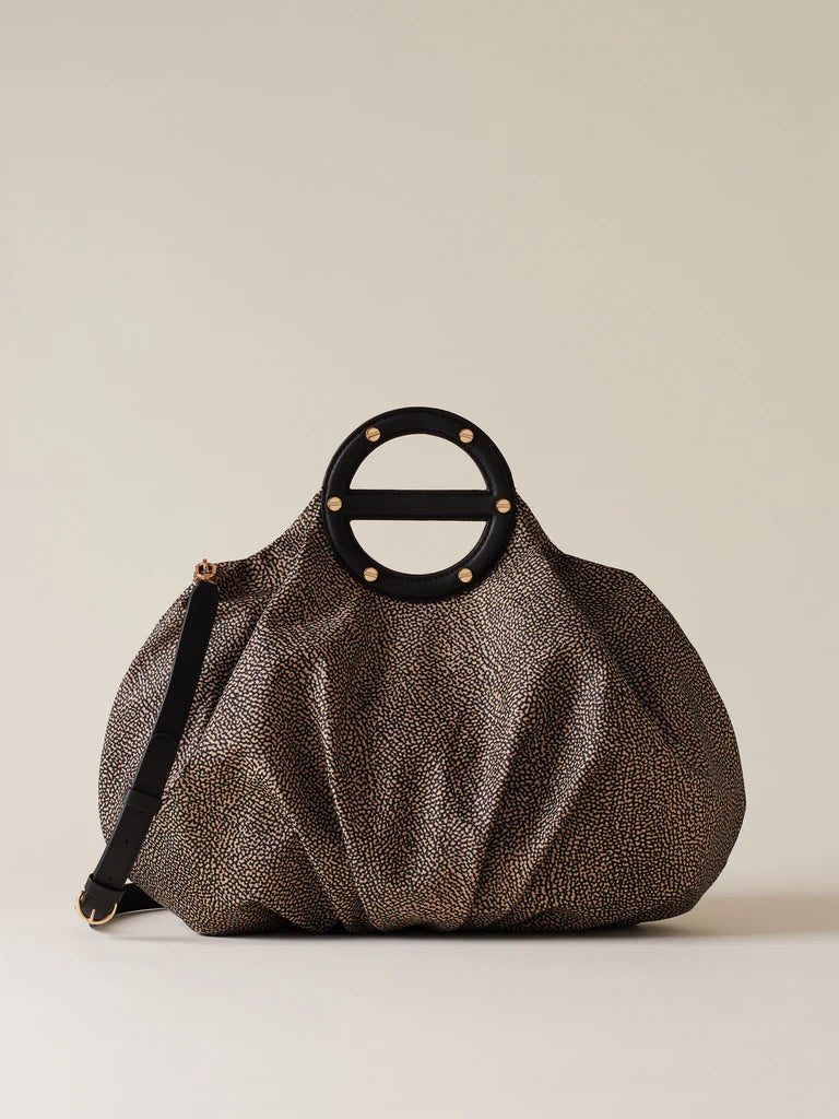 Borbonese VIS A VIS BAULETTO MEDIUM natural/nero