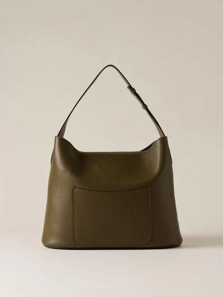 Borbonese PREMIER BORSA HOBO MEDIUM olive