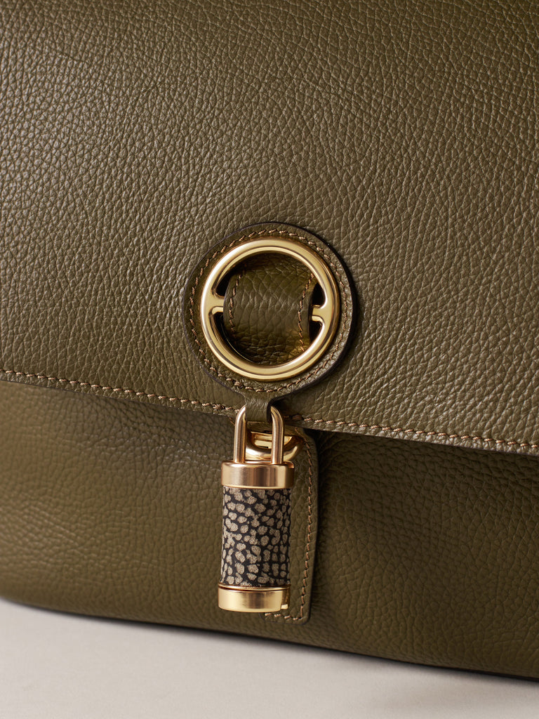 Borbonese PREMIER BORSA HOBO MEDIUM olive