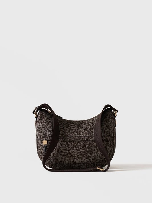 Borbonese B-CLUB LUNA BAG SMALL Borsa a tracolla in tessuto Op Catrame