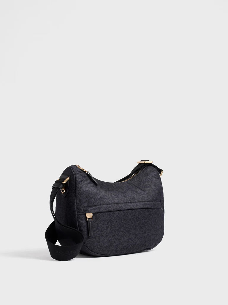 Borbonese B-CLUB LUNA BAG SMALL DARK BLACK