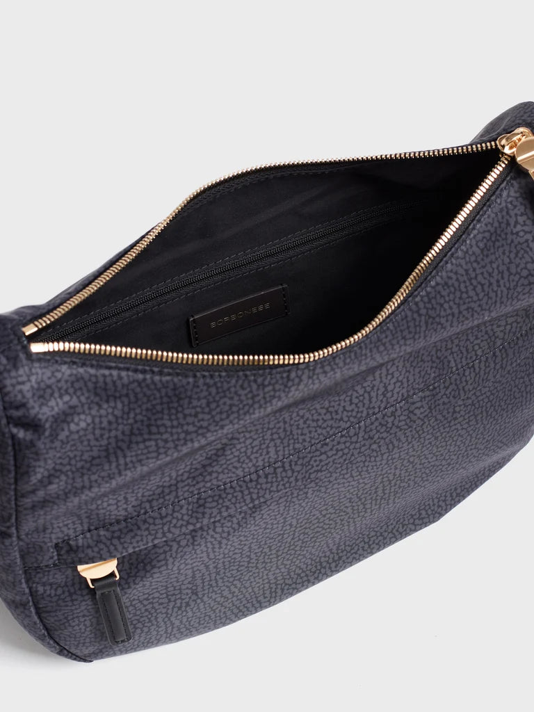 Borbonese B-CLUB LUNA BAG SMALL DARK BLACK