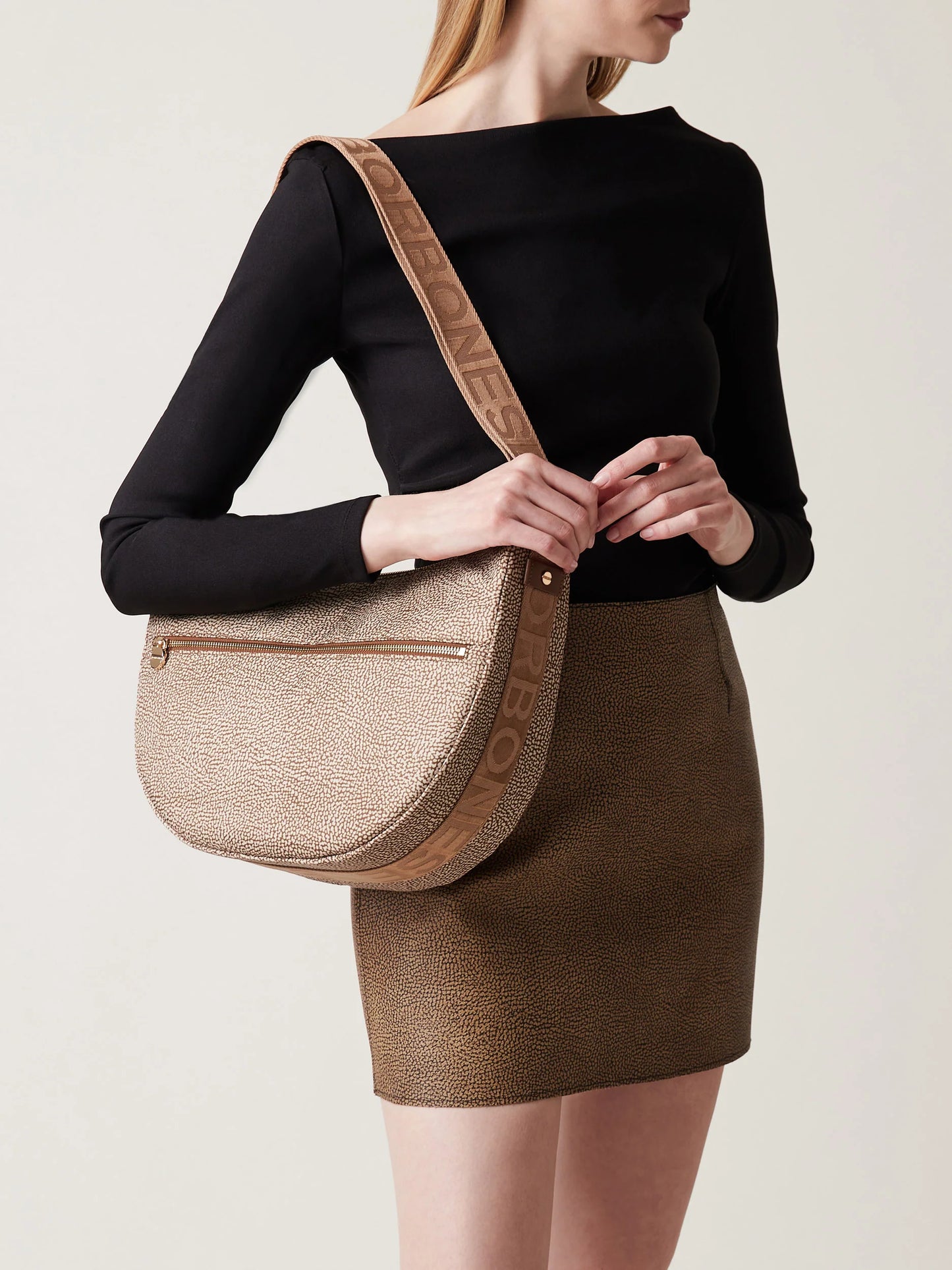 Borbonese ECO LINE LUNA BAG MIDDLE Beige