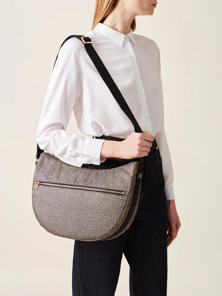 Borbonese ECO LINE LUNA BAG MIDDLE nero