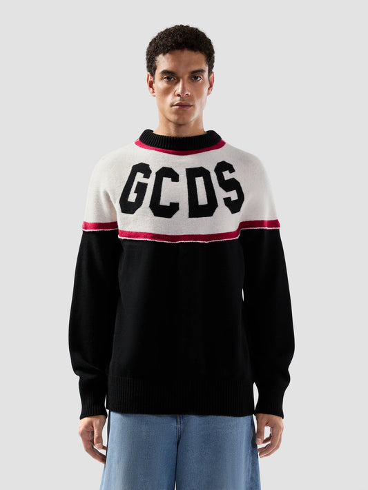 GCDS Maglione a righe con logo