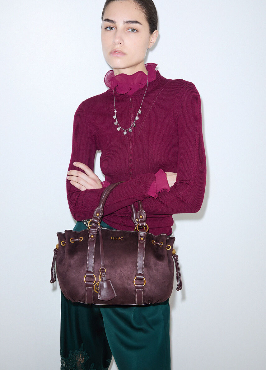 Liu Jo Borsa piccola con coulisse col melanzana