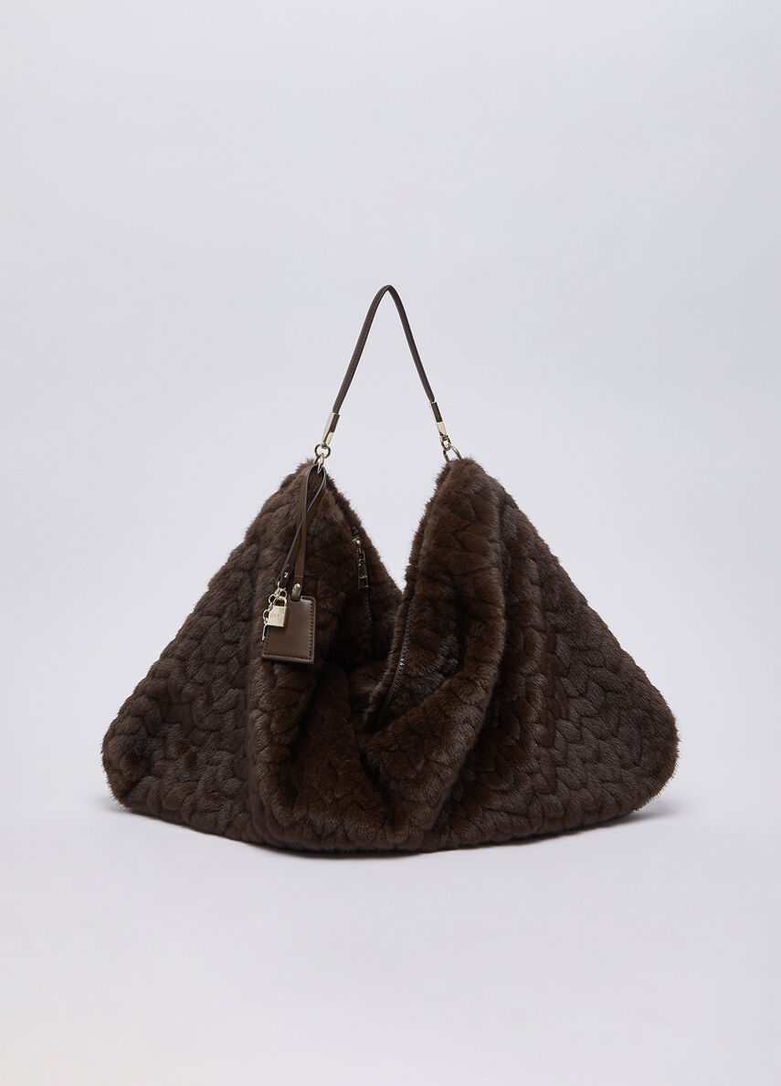 Liu JO Borsa grande in pelliccia sintetica