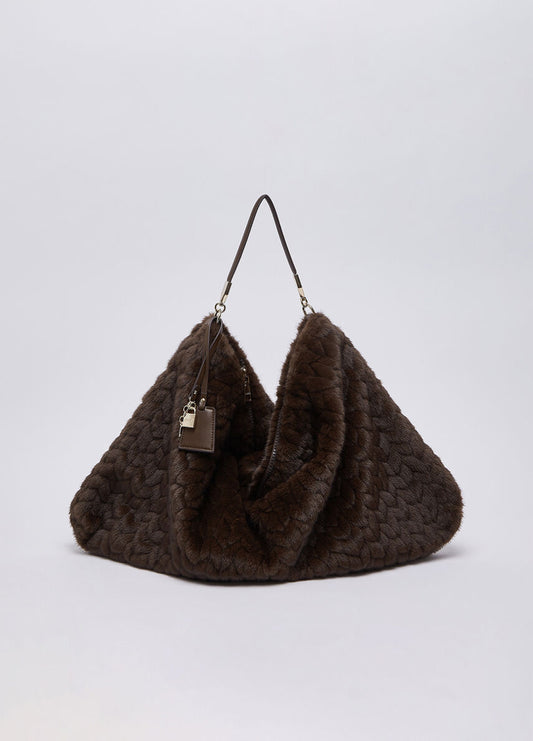 Liu JO Borsa grande in pelliccia sintetica