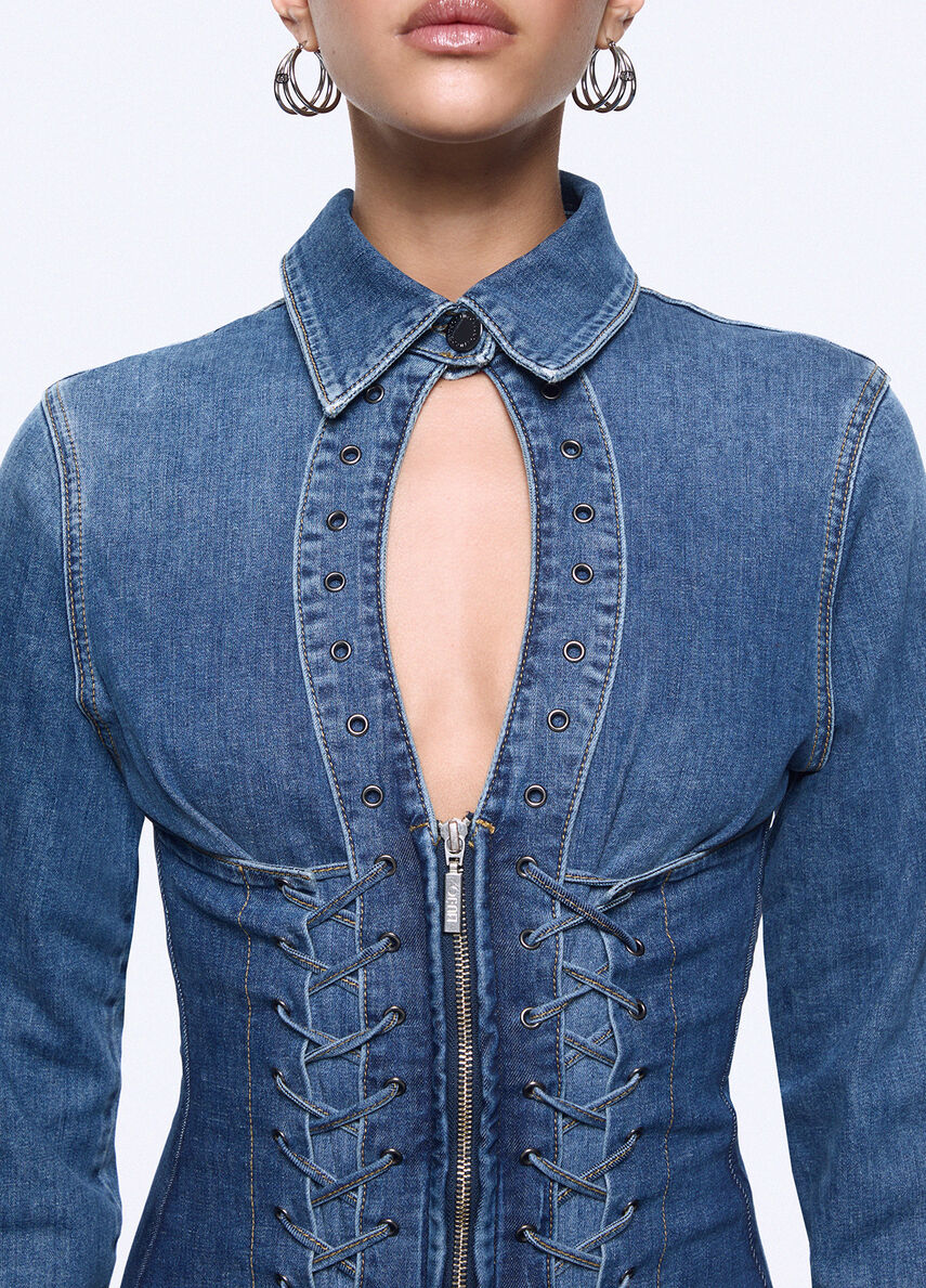 Liu Jo Short denim dress with ties