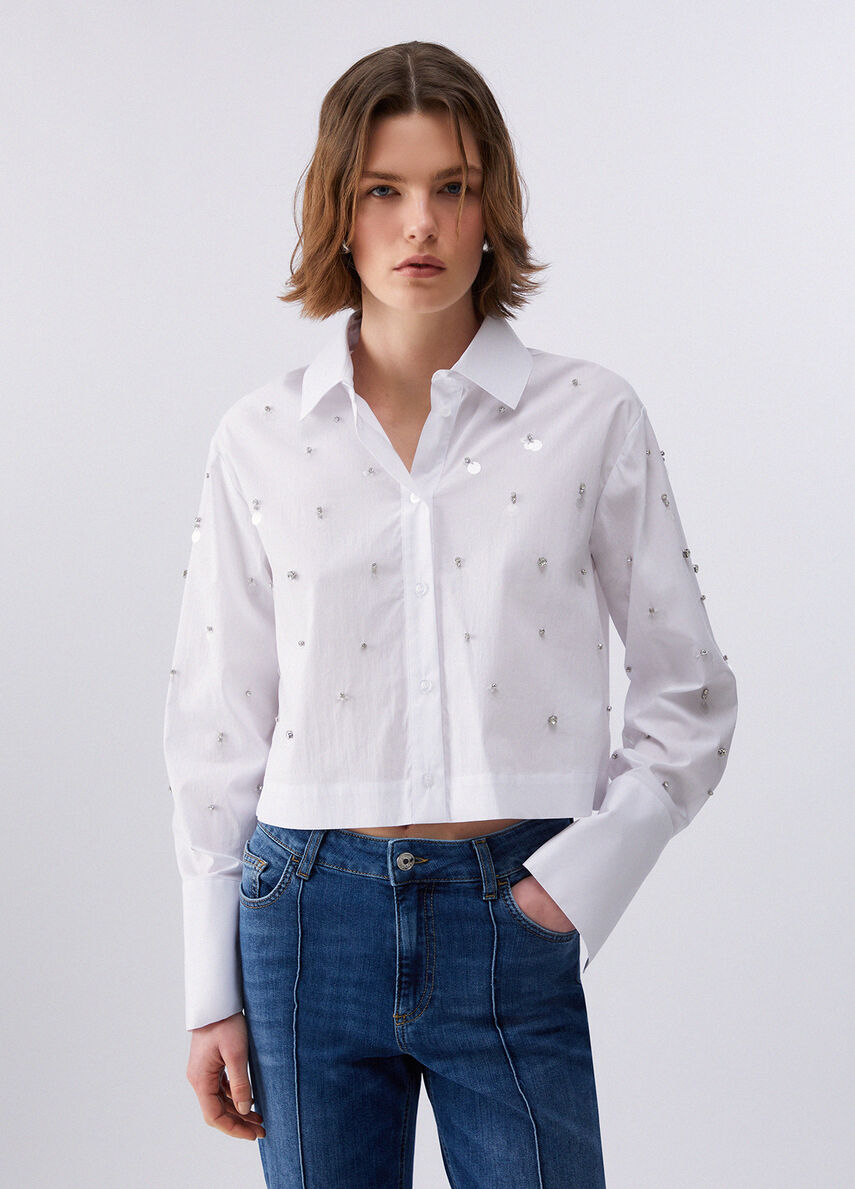Liu Jo Camicia boxy con ricami gioiello