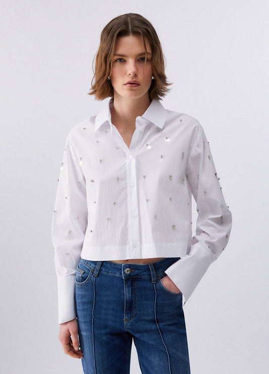 Liu Jo Camicia boxy con ricami gioiello