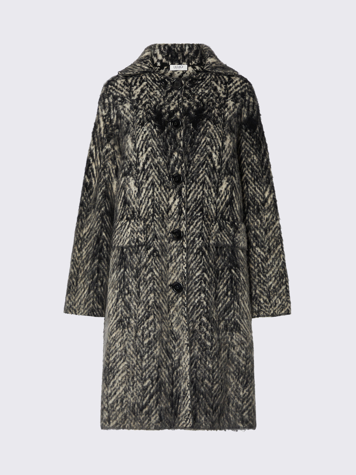 Liu Jo Cappotto jacquard in maglia spazzolata