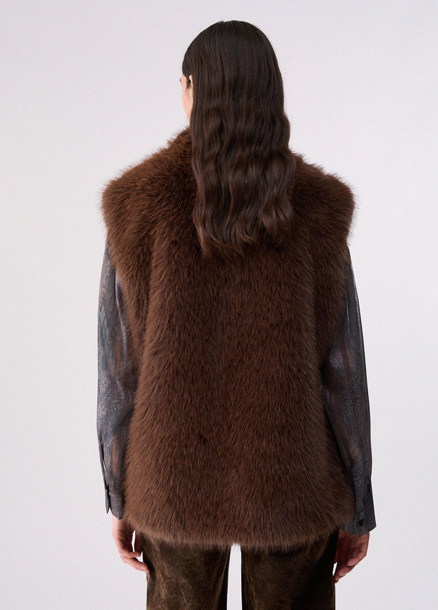 Liu Jo Gilet in pelliccia sintetica con cintura