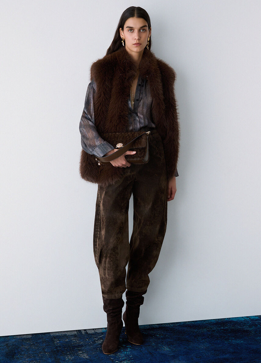 Liu Jo Gilet in pelliccia sintetica con cintura