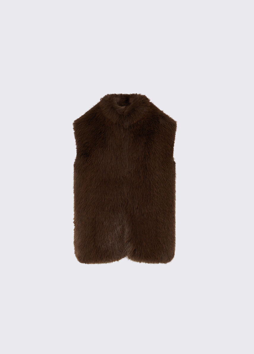 Liu Jo Gilet in pelliccia sintetica con cintura