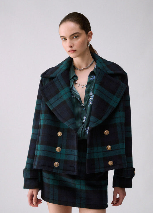 Liu Jo Cappotto doppiopetto corto tartan