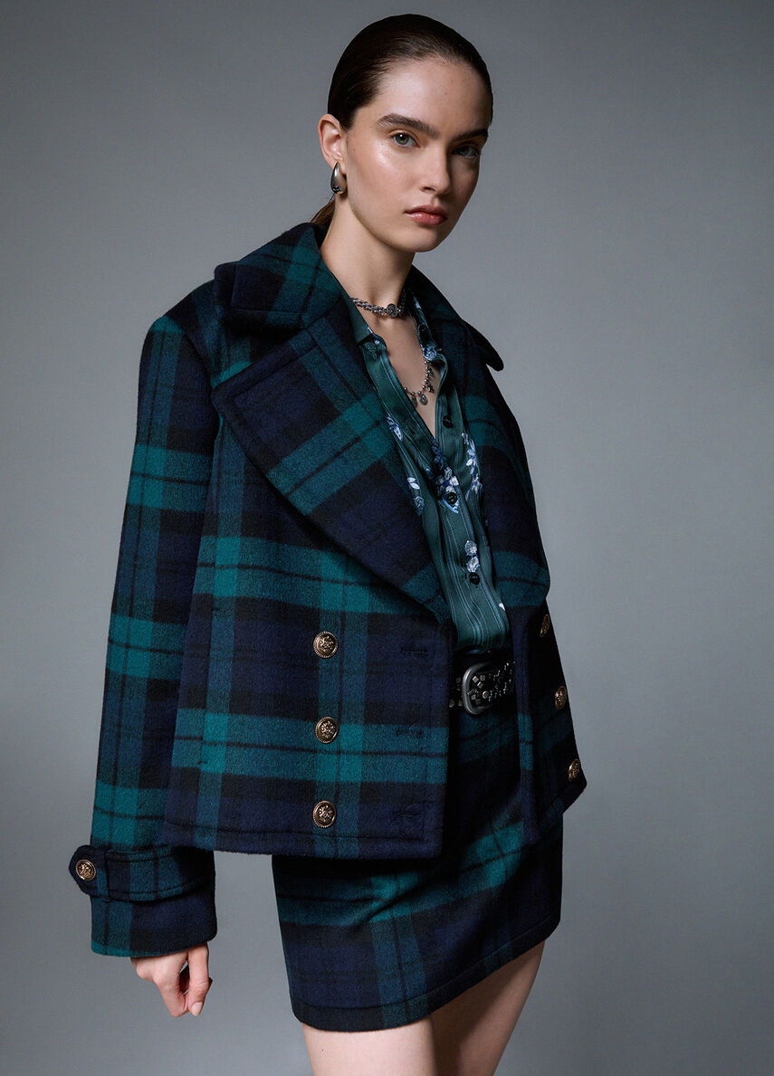 Liu Jo Cappotto doppiopetto corto tartan