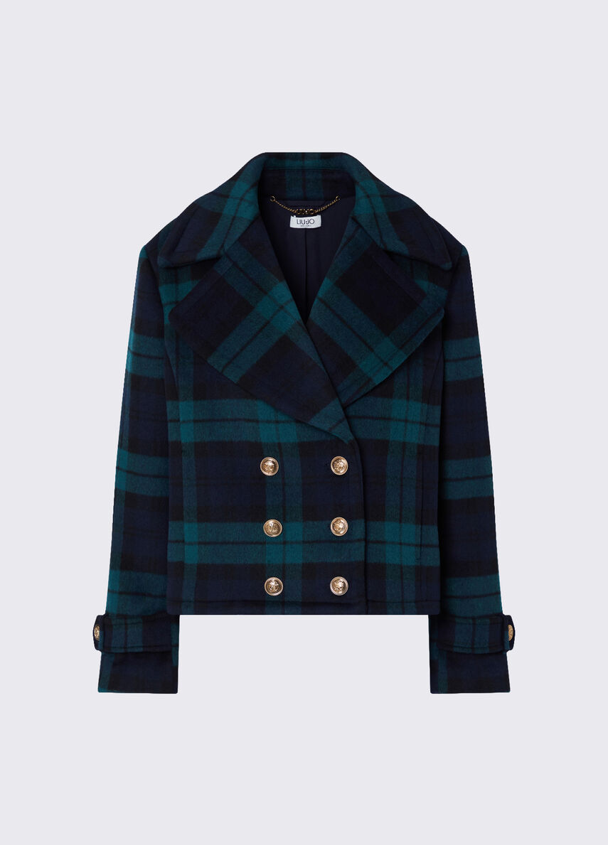 Liu Jo Cappotto doppiopetto corto tartan