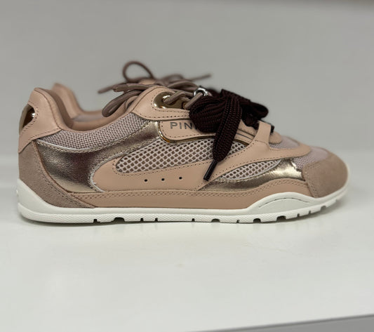 Pinko Sneakers con lacci doppi e applicazioni light rose