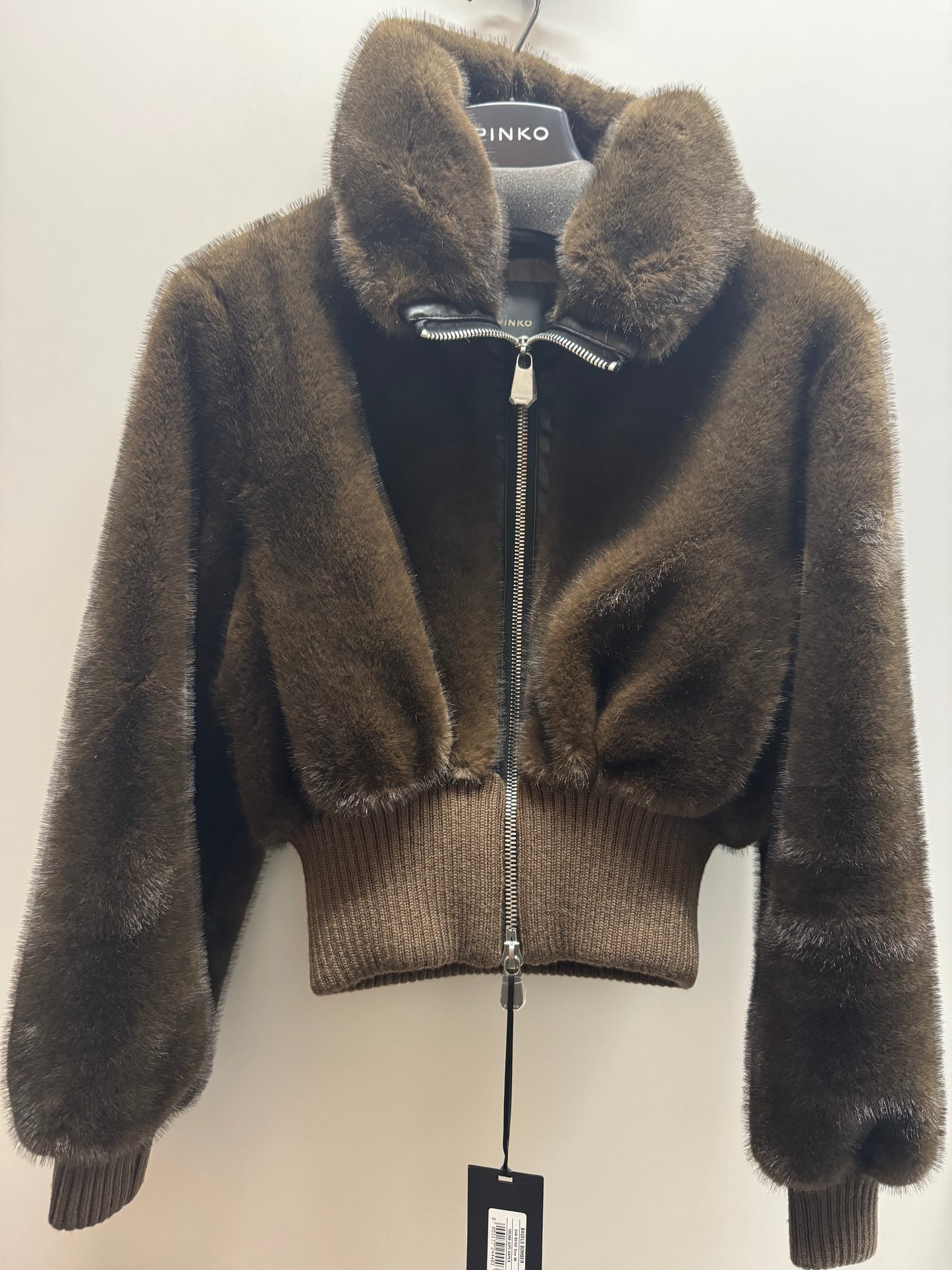 Pinko Bomber Jacket in Bagels Fur Effect Fabric