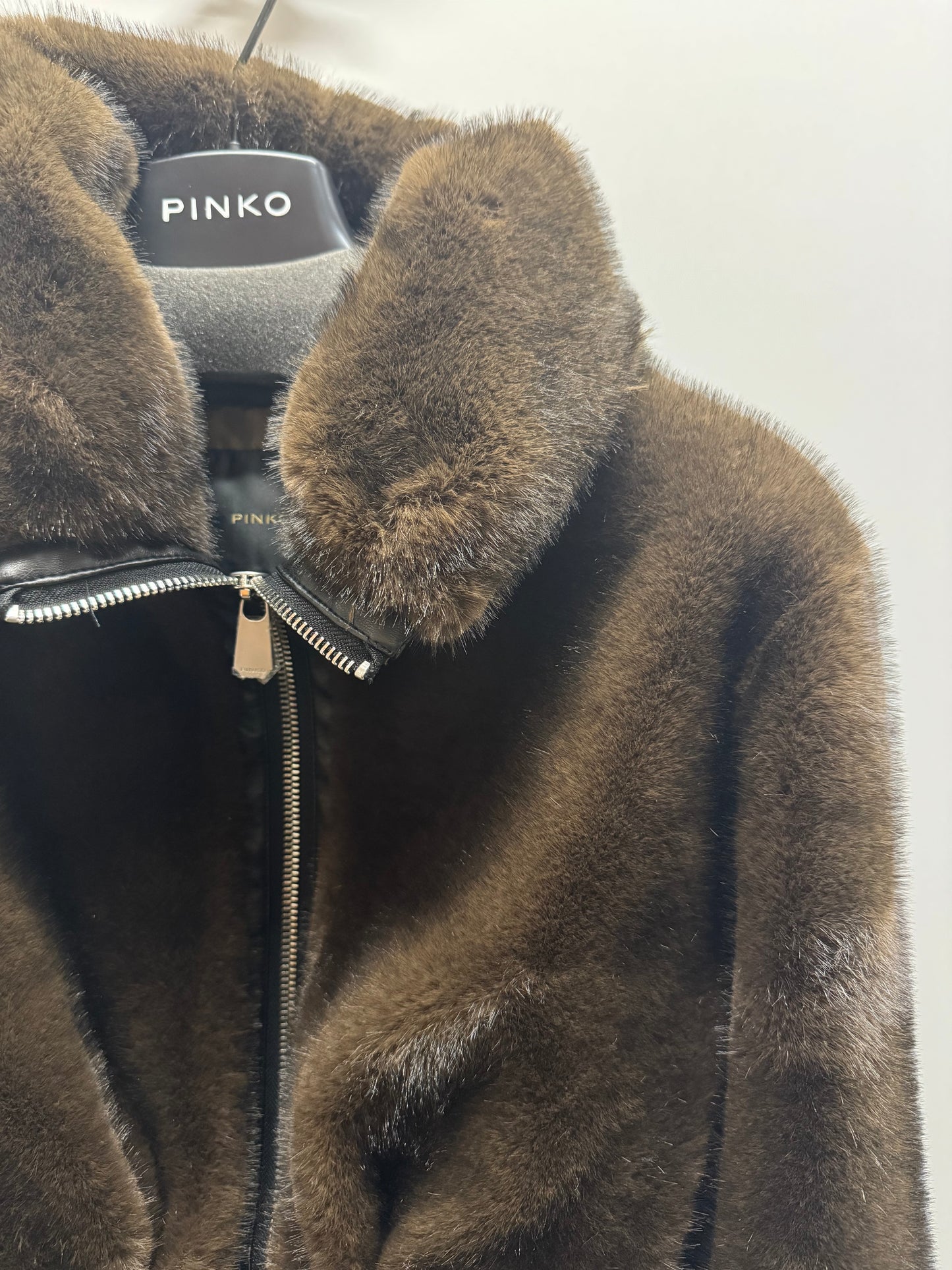 Pinko Bomber Jacket in Bagels Fur Effect Fabric