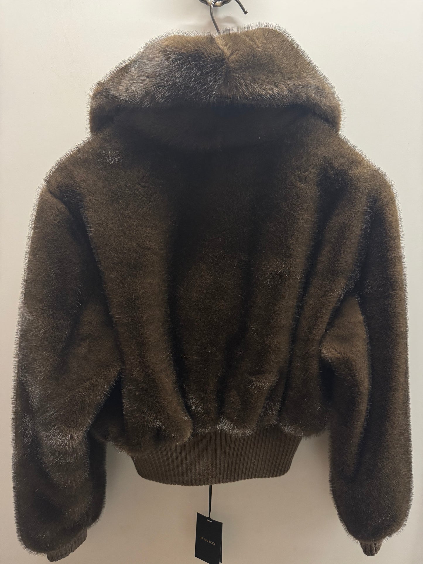 Pinko Bomber Jacket in Bagels Fur Effect Fabric