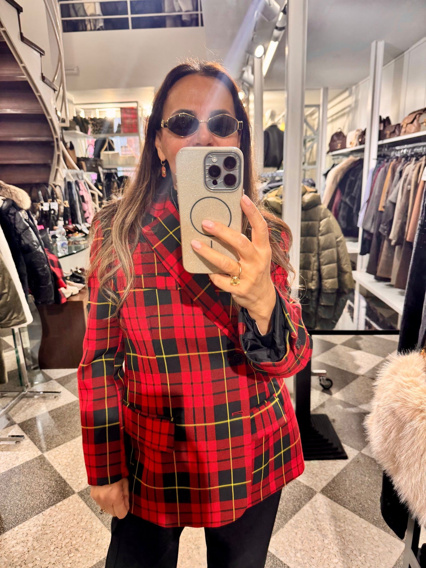 Vicolo Giacca scacchi rossa