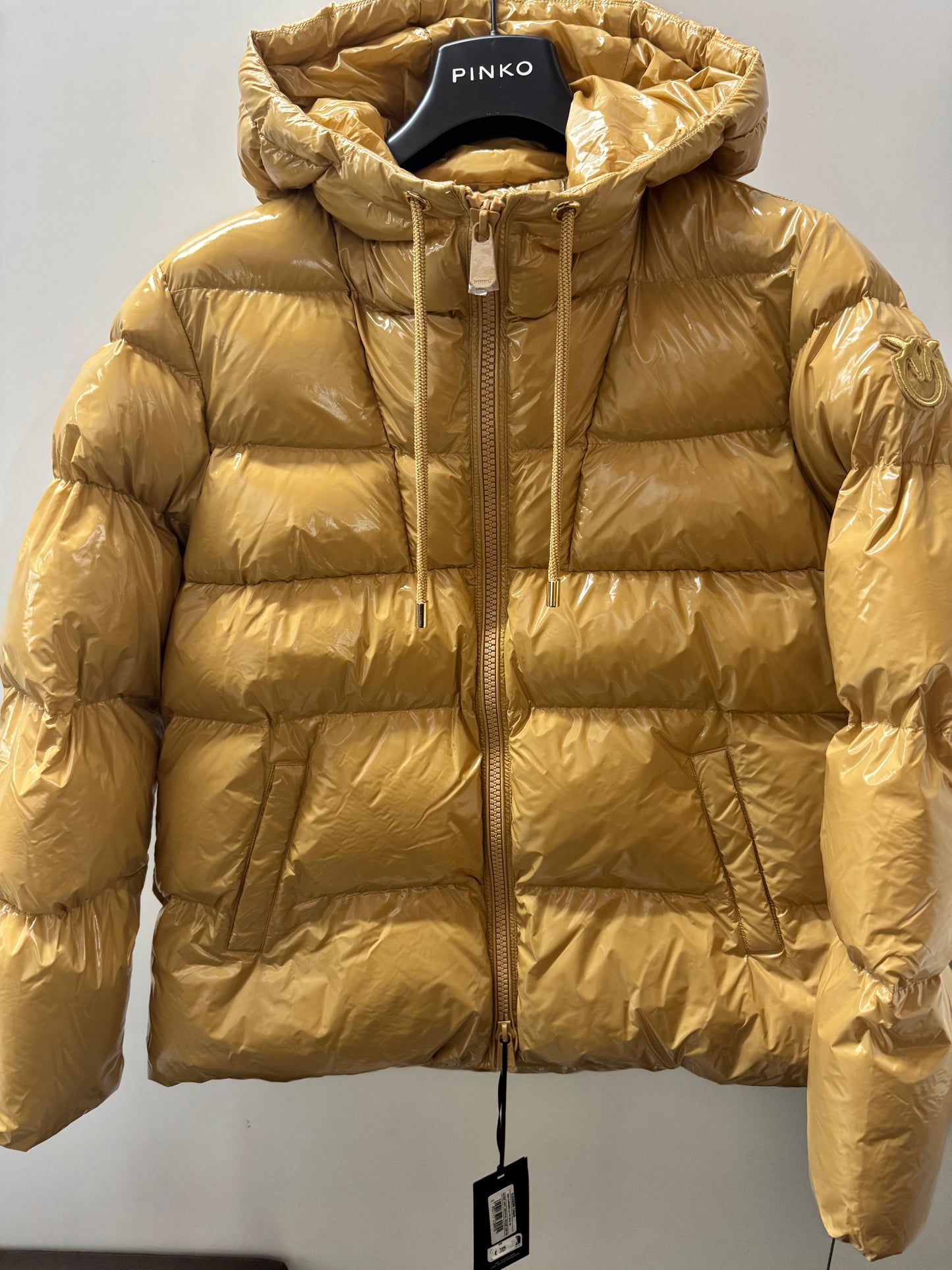 Pinko Piumino in crystal nylon con cappuccio Eleodoro Caramello