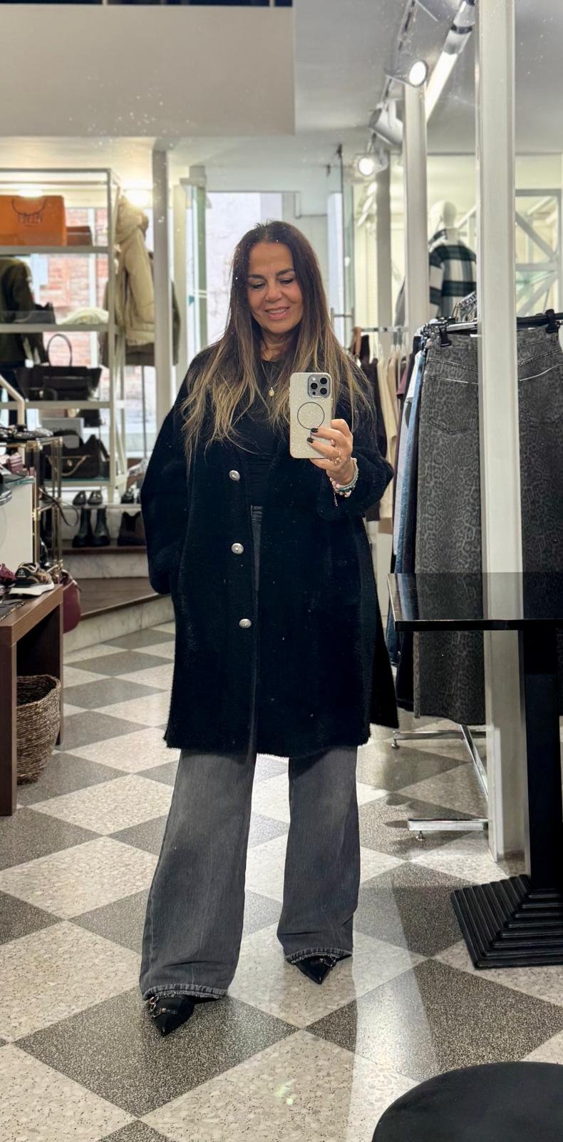 Pinko cappotto Zante effetto velour