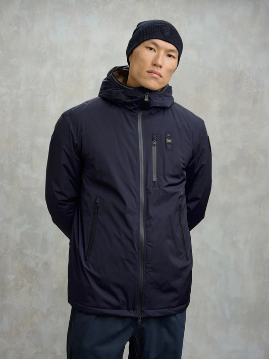 Blauer GIUBBETTO NASTRATO CON PELLICCIA ECO JARVIS blu