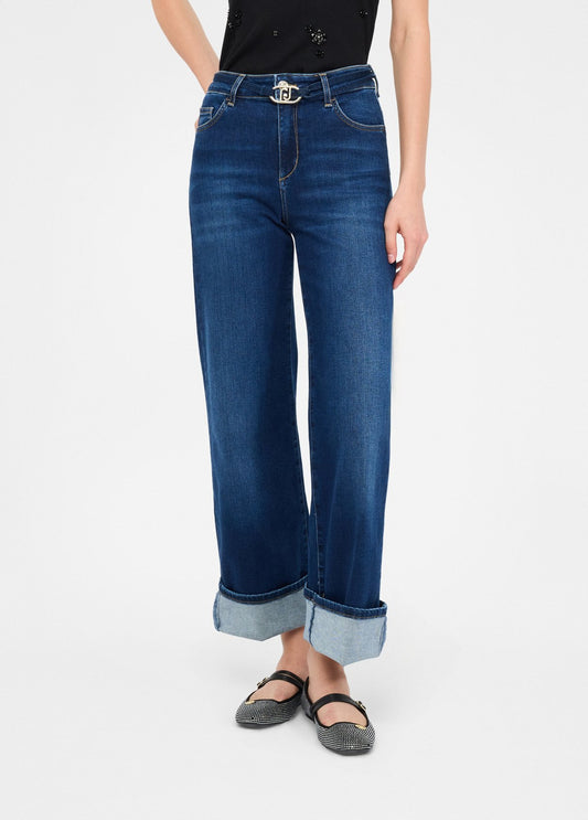 Liu Jo Jeans flare cropped con cintura