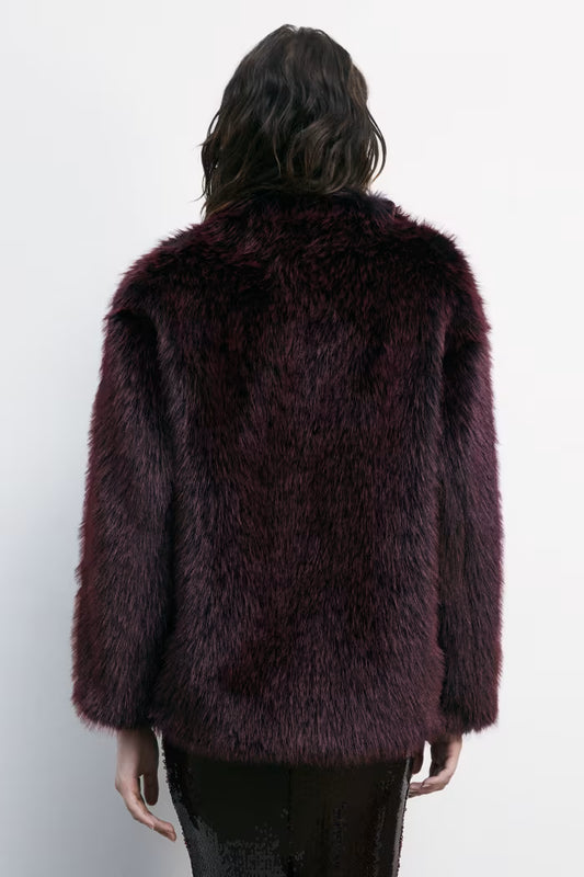 Patrizia Pepe Giubbotto morbido fluffy purple red