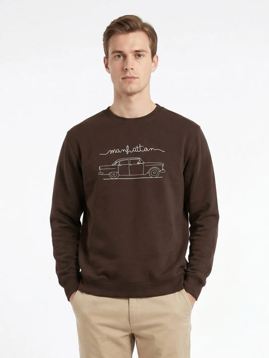 Berna Uomo Felpa girocollo regular fit ricamo Manhattan