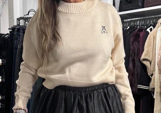 Patrizia pepe Maglione  Logo sul retro panna