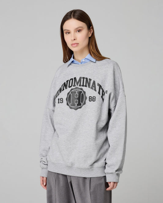 Hinnominate Felpa Paricollo Over College •Grigio Melange