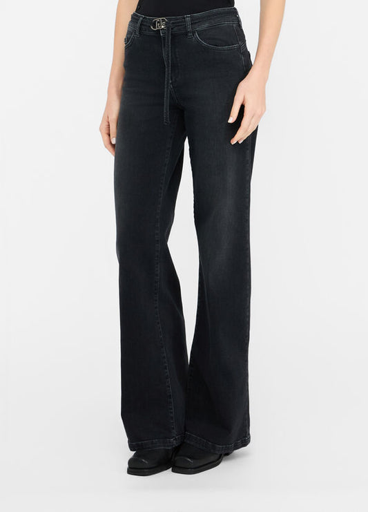 Liu Jo Jeans flare con cintura nero
