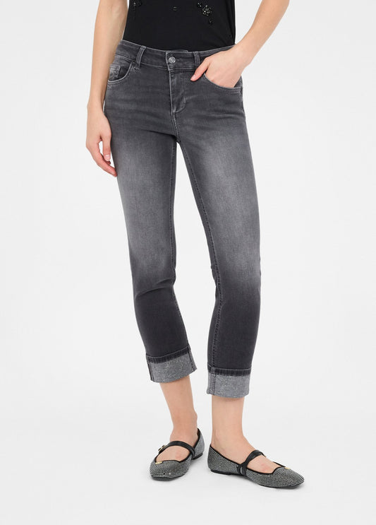 Liu Jo Jeans skinny con risvolto grey