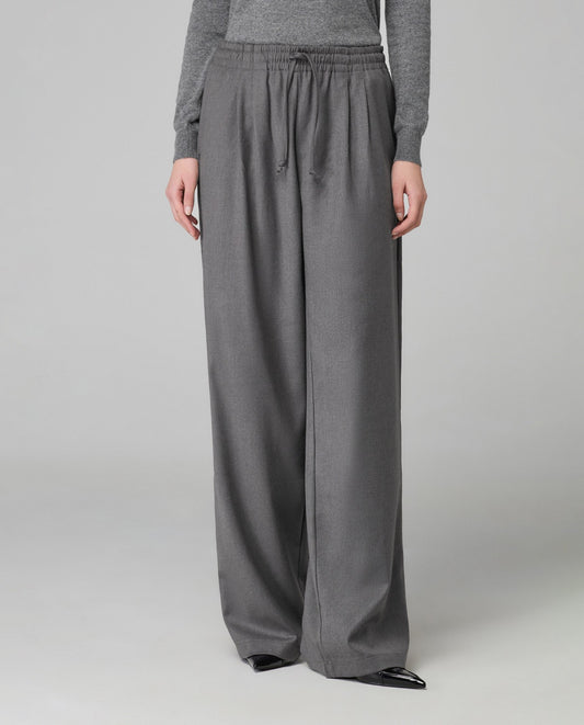 Hinniminate Pantalone Over In Twill Con Coulisse • Grigio Melange