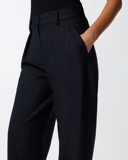 Pinko Pantaloni gessati a palloncino in lana Pastasfoglia