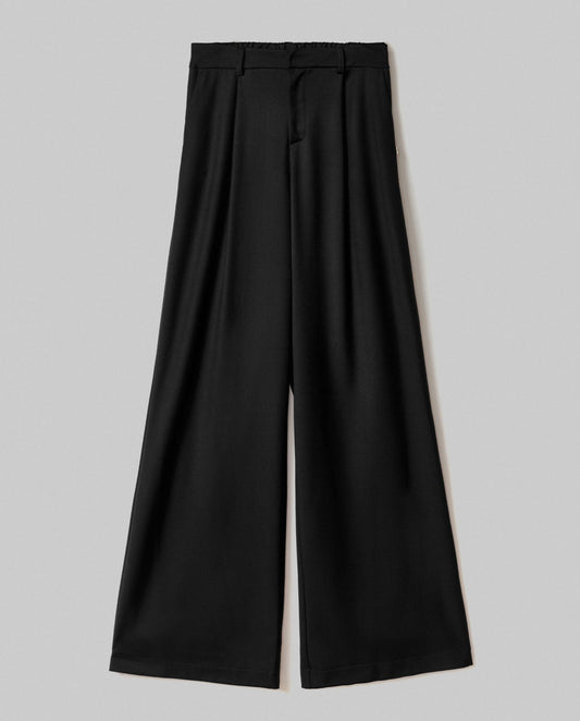 Hinnominate Pantalone Over In Twill Con Pences E Elastico Sul Dietro • Nero