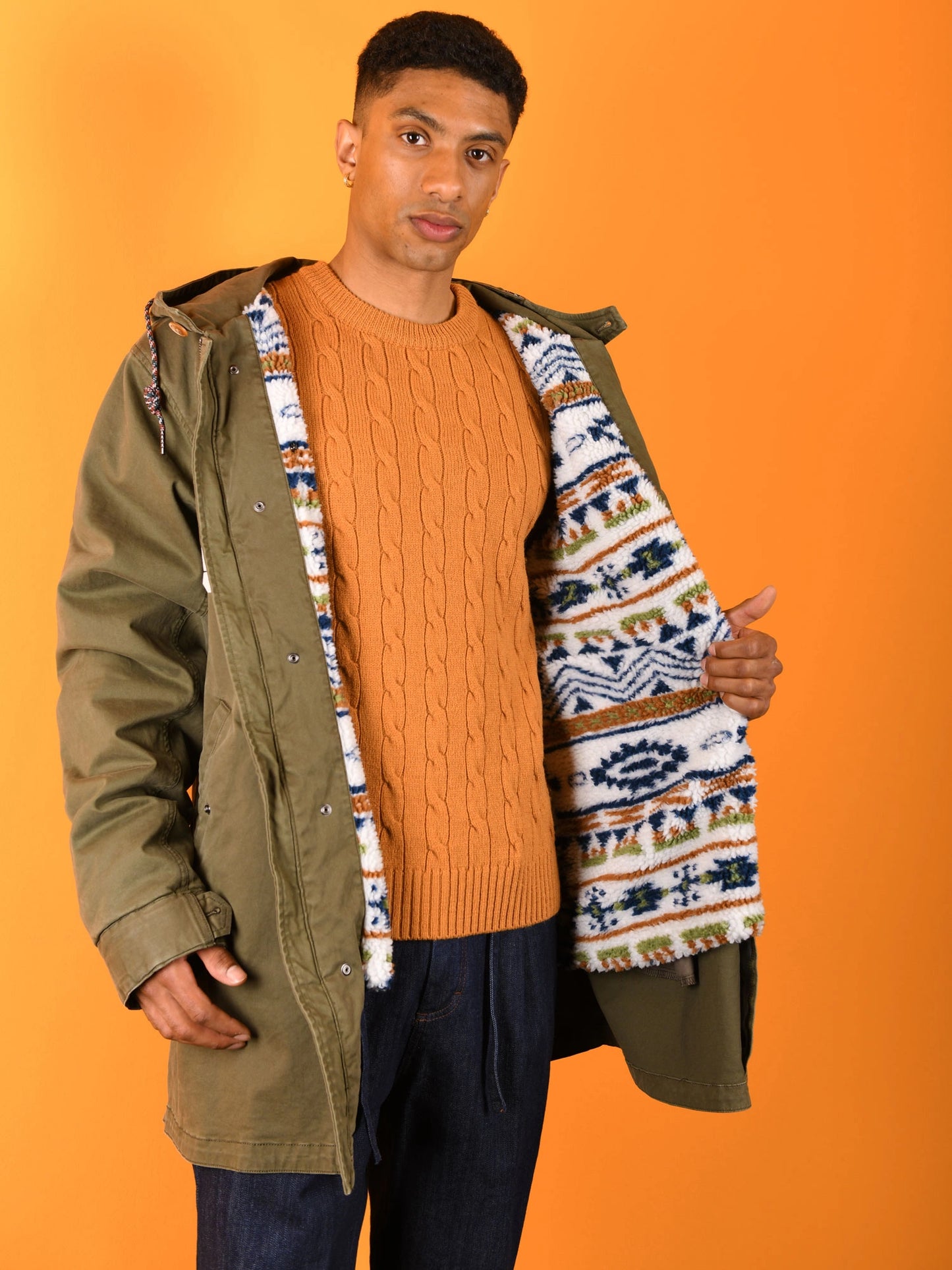 Berna Parka con foderato con spille