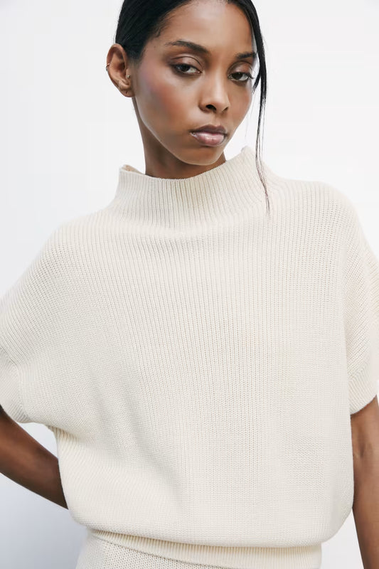 Patrizia Pepe Top smanicato "ESSENTIAL" in maglia